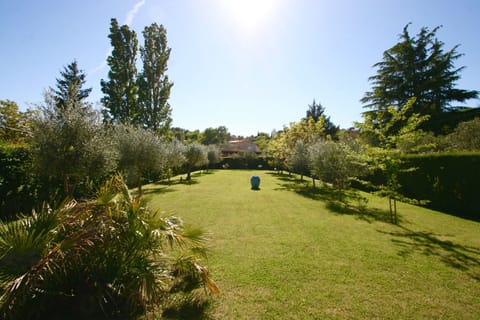 Flat & green lawn with trampoline (diameter 366cm.)