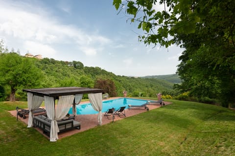 View of the Umbrian landscape from the pool