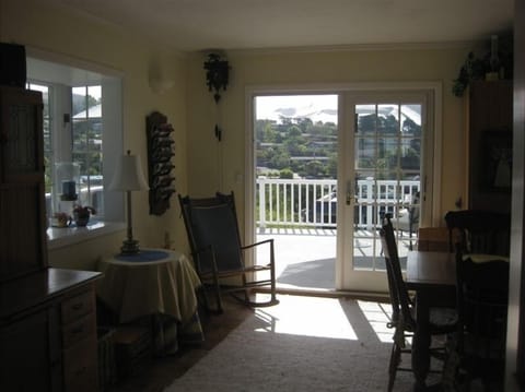 Breakfast nook and front balcony
