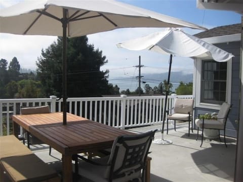 Front balcony with bay view