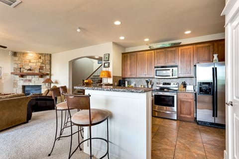 Kitchen and bar area