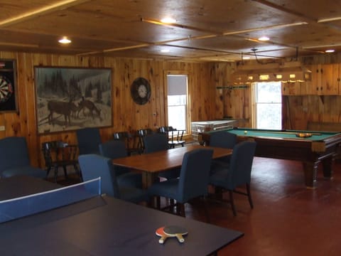 Game Room.  Pool table, ping-pong table and card table.  Lots of storage.