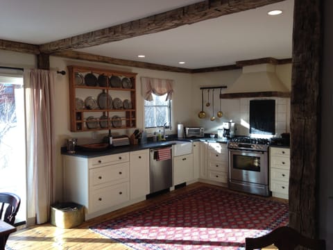 A fully equipped modern kitchen - with European flair.