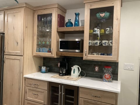 Coffee bar and beverage frig