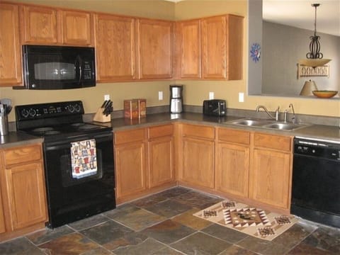 Fully equipped kitchen with everything you need.