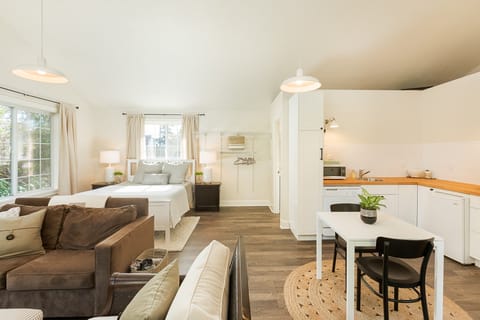 Neutral colors and clean aesthetic makes this a relaxing space.