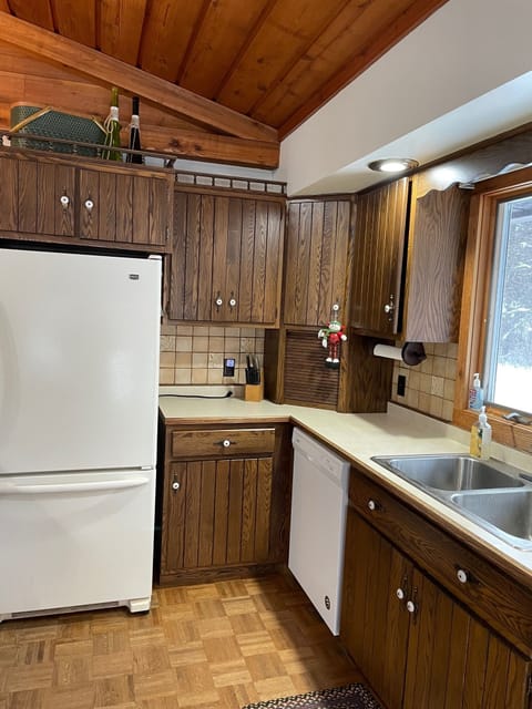 Fridge, new dishwasher and plenty of cabinets