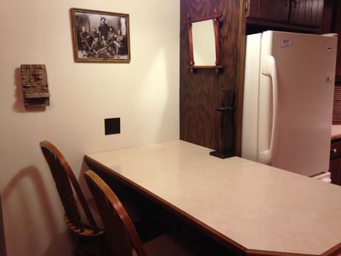 Bar area for meals and stories