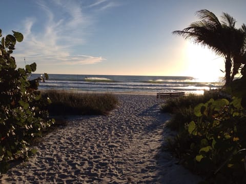 Our entrance to white sandy beach 1.5 blocks from the home




