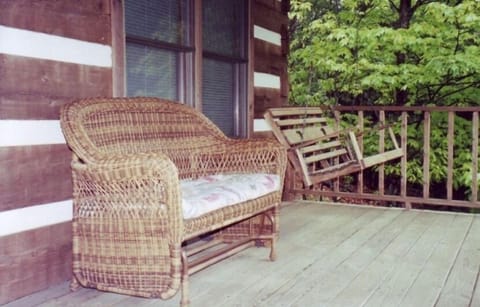 Comfortable glider on the deck