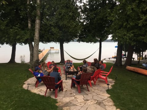 Wood is provided for nightly fires.