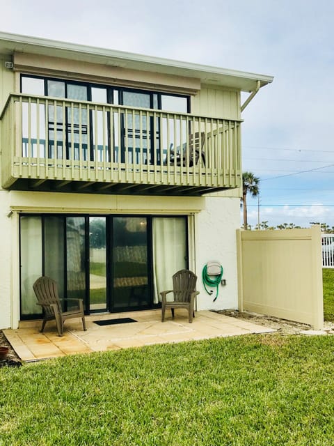 Balcony off of master and patio off of living room 