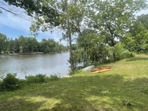 Open field at the end of the trail to the river. Bring your watercraft!