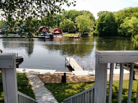 Waterfront view to dock from deck, Coloma, Mi.