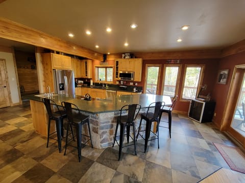 Beautiful Kitchen with granite and island seating.