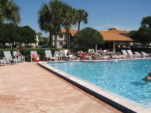Heated pool for our condos only.  H