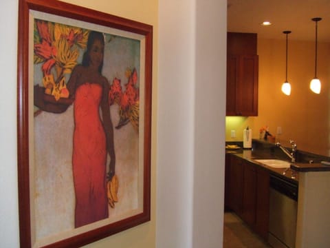 Our unit is graced with vintage Hawaiian art.