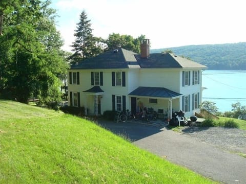 Our spacious home sits on nearly an acre of land, rare for the lake.