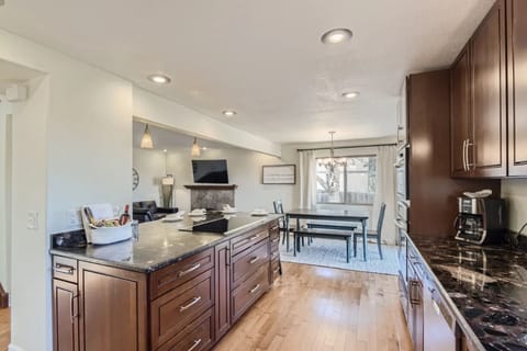 Kitchen Opens to Eating Space and Family Room