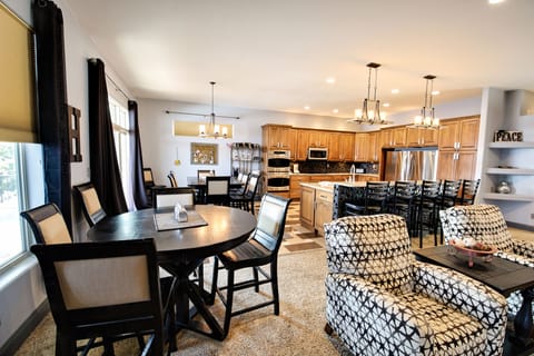 Upstairs view of kitchen from living area
