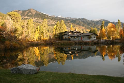 Rendezvous Mtn. and fall foliage; view from our living room