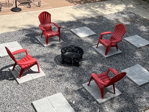 Enjoy cool evenings around a fire pit overlooking the lake!