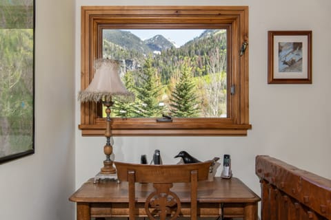 Upstairs work area desk.