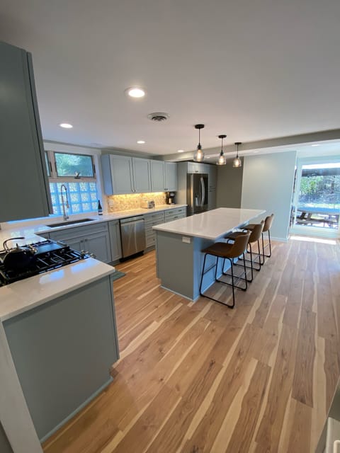 Newly remodeled kitchen. Heated floors, all new appliances, & more natural light