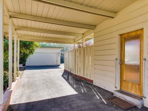 Under covered parking.