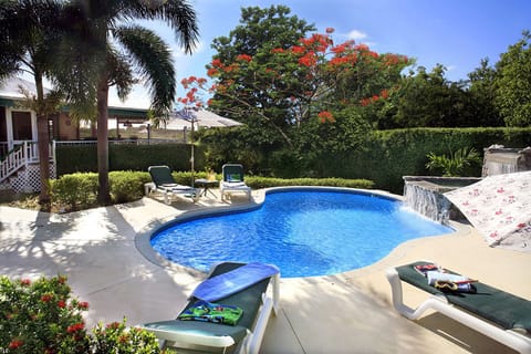 Villa Verandah Pool and waterfall with a Gazebo  for taking lunch.
