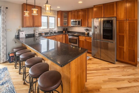Kitchen with extra seating for dining