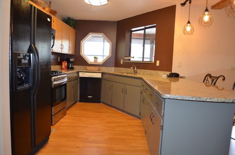 Kitchen overlooking the lake