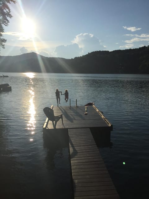 Sunset over private dock