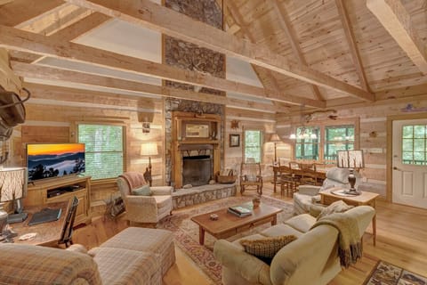 Living Room--- Cozy Wood Fireplace