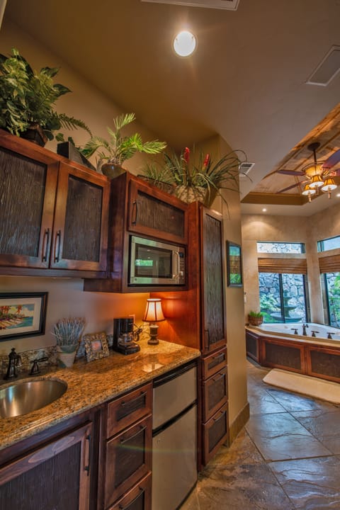 Master bath with coffee bar,ref/freezer,microwave, Jacuzzi tub,lg.walk in shower