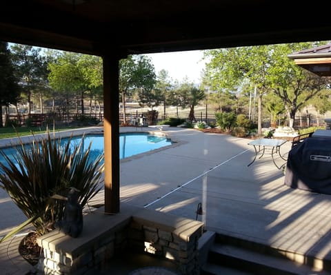 Poolside outside living room main house