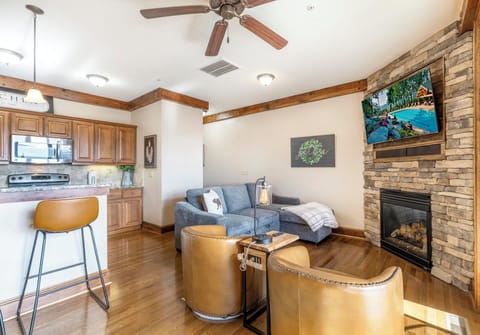 Living Room--- Cozy with Gas Log Fireplace