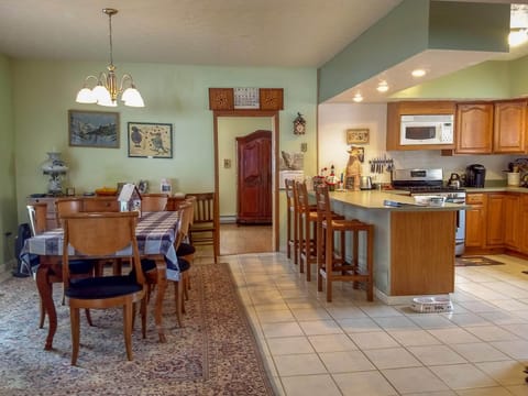 The dining room table can seat 12 when fully extended! 