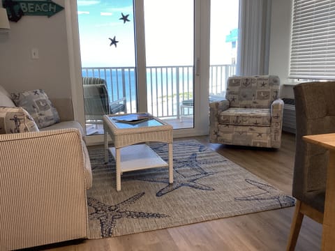Living room with brand new furniture & luxury vinyl floor