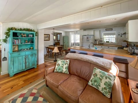 Open Dining, Kitchen, Sitting area with Fireplace