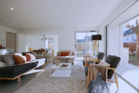 large living space with private garden in front 