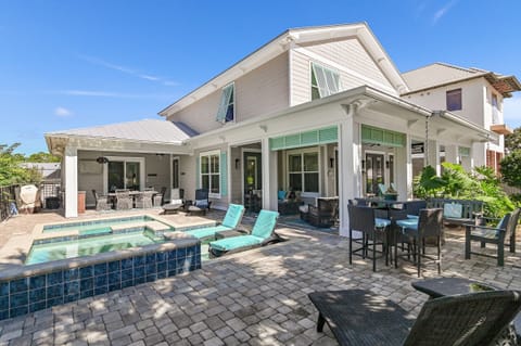 Outside deck area with private pool