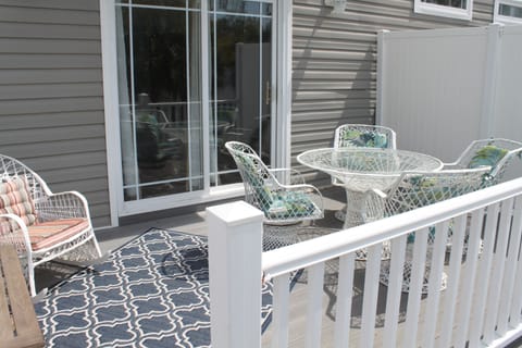 Back deck off the master bedroom on main floor