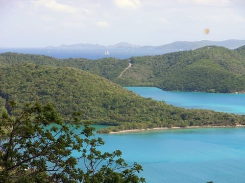 Stunning view of Hurricane Hole, British Virgin Islands,Caribbean Sea, mountains