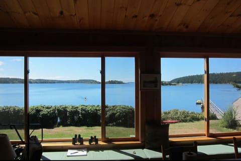 View from the inside of the Main cabin (our dock to the right)