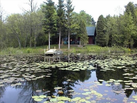 Front view of Cabin on private lake