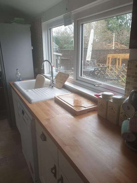 Kitchen with view to garden