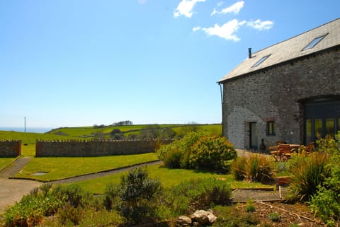 Courtyard garden with sea views