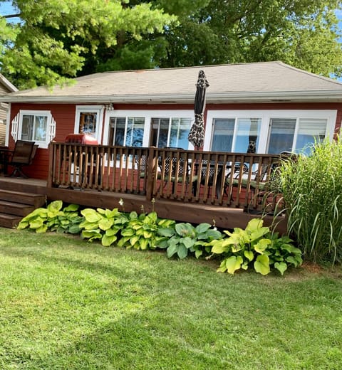 Lake side view of cottage