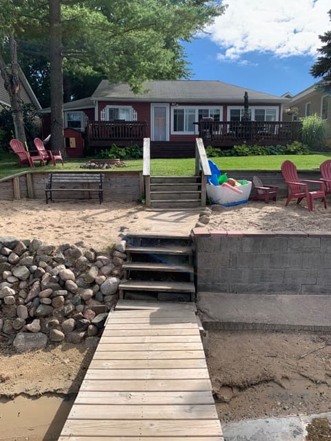 Lake side view of cottage